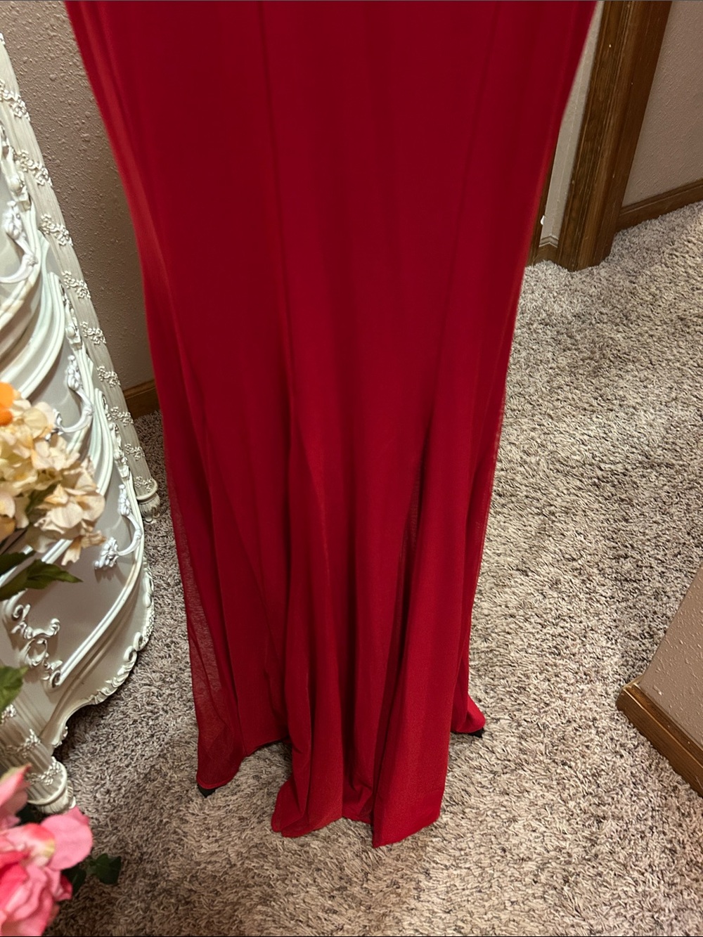Red Rhinestone Embellished Prom Gown - Picture 8 of 8